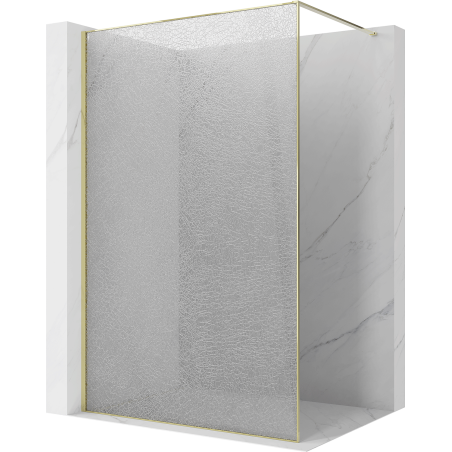 Mexen Kioto paroi de douche Walk-in 80 x 200 cm, crackle transparent 12 mm, or - 800-080-101-50-04-X