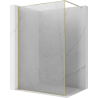 Mexen Kioto Paroi de douche Walk-in 130 x 200 cm, cracklé transparent 12 mm, dorée - 800-130-101-50-04-X