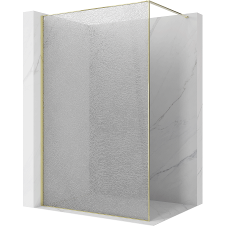 Mexen Kioto paroi de douche Walk-in 150 x 200 cm, cracklé transparent 12 mm, doré - 800-150-101-50-04-X