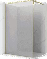 Mexen Kioto paroi de douche Walk-in 80 x 200 cm, crackle transparent 12 mm, or brossé - 800-080-101-55-04-X