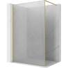 Mexen Kioto paroi de douche Walk-in 100 x 200 cm, crackle transparent 12 mm, dorée brossée - 800-100-101-55-04-X