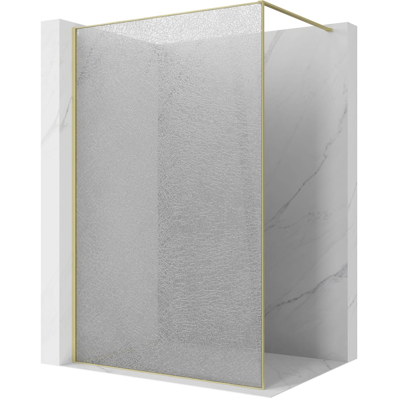 Mexen Kioto paroi de douche Walk-in 110 x 200 cm, crackle transparent 12 mm, or brossé - 800-110-101-55-04-X