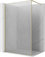 Mexen Kioto paroi de douche Walk-in 160 x 200 cm, crackle transparent 12 mm, or brossé - 800-160-101-55-04-X