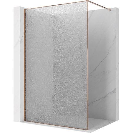 Mexen Kioto paroi de douche Walk-in 80 x 200 cm, crackle transparent 12 mm, or rose - 800-080-101-60-04-X