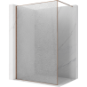 Mexen Kioto paroi de douche Walk-in 130 x 200 cm, crackle transparent 12 mm, or rose - 800-130-101-60-04-X