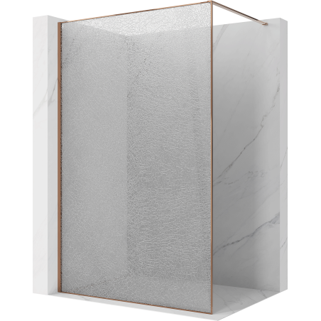 Mexen Kioto paroi de douche Walk-in 150 x 200 cm, crackle transparent 12 mm, or rose - 800-150-101-60-04-X