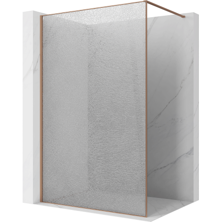 Mexen Kioto paroi de douche Walk-in 160 x 200 cm, crackle transparent 12 mm, cuivre brossé - 800-160-101-65-04-X