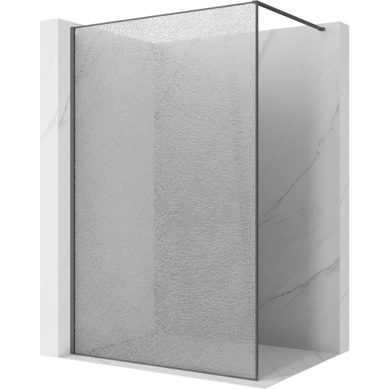 Mexen Kioto paroi de douche à l'italienne 110 x 200 cm, crackle transparent 12 mm, gris pistolet brossé - 800-110-101-66-04-X