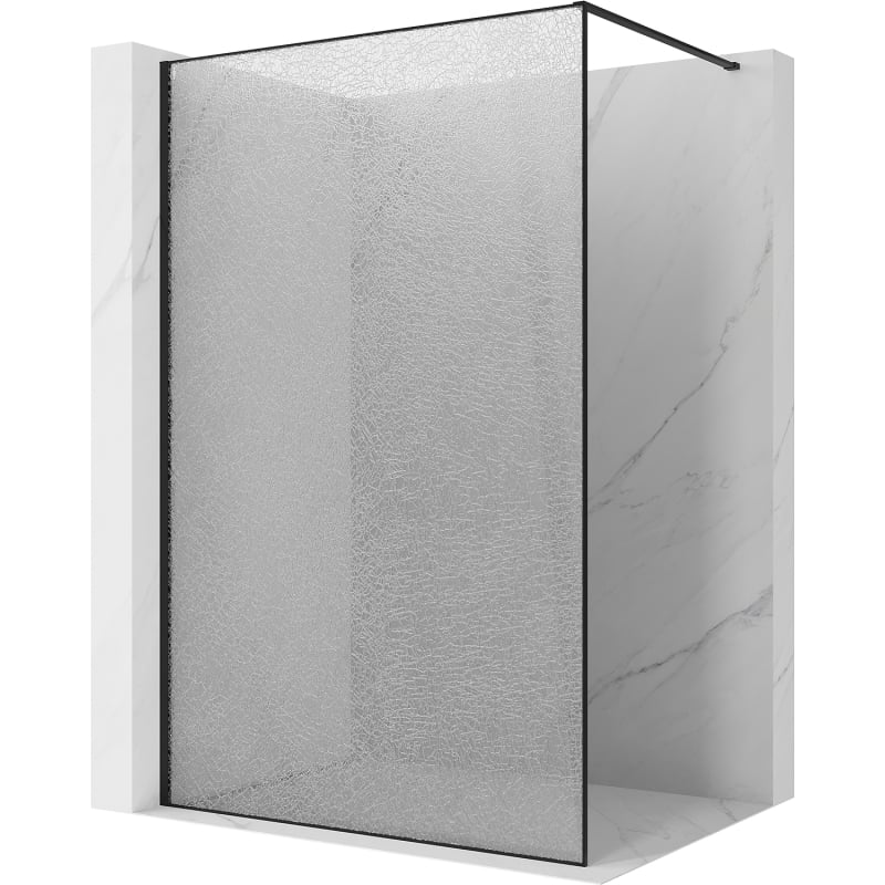 Mexen Kioto paroi de douche Walk-in 70 x 200 cm, crackle transparent 12 mm, noir - 800-070-101-70-04-X
