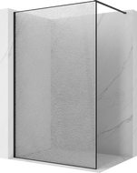 Mexen Kioto paroi de douche Walk-in 80 x 200 cm, crackle transparent 12 mm, noire - 800-080-101-70-04-X