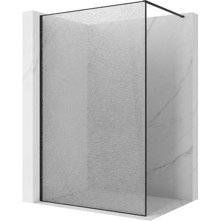 Mexen Kioto paroi de douche Walk-in 110 x 200 cm, crackle transparent 12 mm, noire - 800-110-101-70-04-X