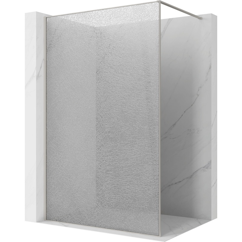Mexen Kioto paroi de douche Walk-in 90 x 200 cm, crackle transparent 12 mm, nickel brossé - 800-090-101-97-04-X