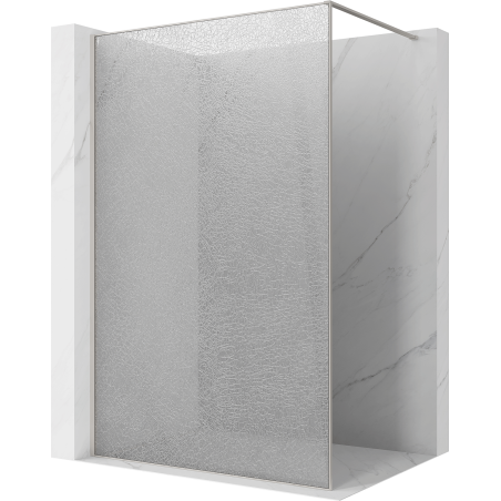 Mexen Kioto paroi de douche Walk-in 100 x 200 cm, crackle transparent 12 mm, nickel brossé - 800-100-101-97-04-X
