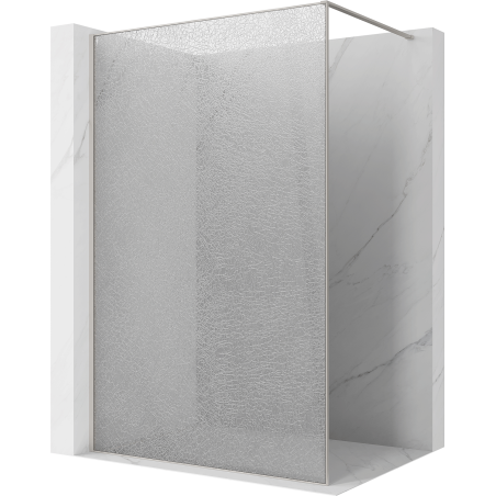 Mexen Kioto paroi de douche Walk-in 160 x 200 cm, crackle transparent 12 mm, nickel brossé - 800-160-101-97-04-X