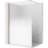 Mexen Kioto paroi de douche Walk-in 130 x 200 cm, ombre blanche 8 mm, or rose - 800-130-101-60-86