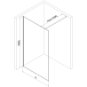 Mexen Kioto paroi de douche Walk-in 130 x 200 cm, crackle graphite 12 mm, chrome - 800-130-101-01-44-X