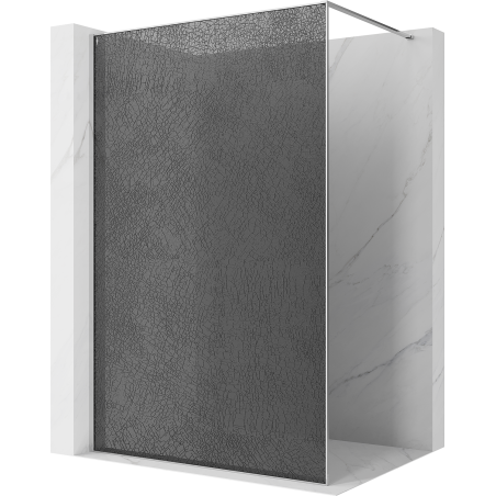 Mexen Kioto paroi de douche Walk-in 130 x 200 cm, crackle graphite 12 mm, chrome - 800-130-101-01-44-X