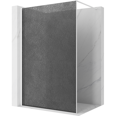 Mexen Kioto paroi de douche Walk-in 100 x 200 cm, crackle graphite 12 mm, blanc - 800-100-101-20-44-X