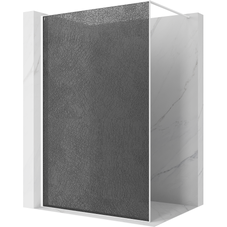 Mexen Kioto paroi de douche Walk-in 130 x 200 cm, crackle graphite 12 mm, blanc - 800-130-101-20-44-X