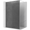 Mexen Kioto paroi de douche Walk-in 140 x 200 cm, crackle graphite 12 mm, blanche - 800-140-101-20-44-X