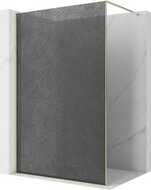 Mexen Kioto paroi de douche Walk-in 100 x 200 cm, crackle graphite 12 mm, or - 800-100-101-50-44-X
