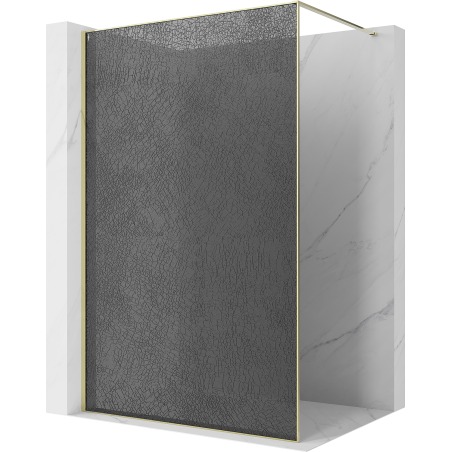 Mexen Kioto paroi de douche Walk-in 110 x 200 cm, crackle graphite 12 mm, or - 800-110-101-50-44-X