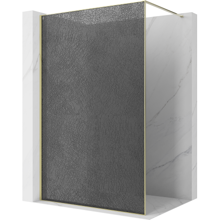Mexen Kioto paroi de douche Walk-in 150 x 200 cm, crackle graphite 12 mm, or - 800-150-101-50-44-X