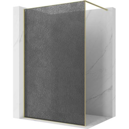 Mexen Kioto Paroi de douche Walk-in 150 x 200 cm, crackle graphite 12 mm, doré brossé - 800-150-101-55-44-X