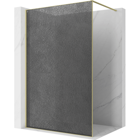 Mexen Kioto paroi de douche Walk-in 160 x 200 cm, crackle graphite 12 mm, or brossé - 800-160-101-55-44-X