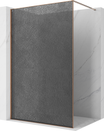Mexen Kioto paroi de douche Walk-in 110 x 200 cm, crackle graphite 12 mm, or rose - 800-110-101-60-44-X