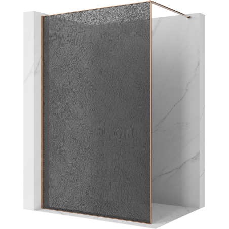 Mexen Kioto paroi de douche Walk-in 120 x 200 cm, crackle graphite 12 mm, or rose - 800-120-101-60-44-X