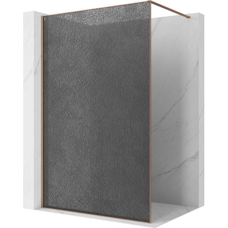 Mexen Kioto paroi de douche Walk-in 100 x 200 cm, crackle graphite 12 mm, cuivre brossé - 800-100-101-65-44-X