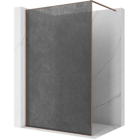 Mexen Kioto paroi de douche Walk-in 110 x 200 cm, crackle graphite 12 mm, cuivre brossé - 800-110-101-65-44-X