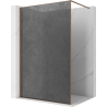 Mexen Kioto paroi de douche Walk-in 130 x 200 cm, crackle graphite 12 mm, cuivre brossé - 800-130-101-65-44-X