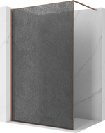 Mexen Kioto paroi de douche Walk-in 160 x 200 cm, crackle graphite 12 mm, cuivre brossé - 800-160-101-65-44-X