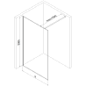 Mexen Kioto paroi de douche walk-in 90 x 200 cm, crackle graphite 12 mm, gris fusil brossé - 800-090-101-66-44-X