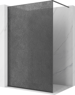 Mexen Kioto paroi de douche Walk-in 130 x 200 cm, crackle graphite 12 mm, gris gun brossé - 800-130-101-66-44-X