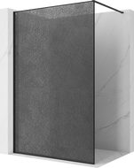 Mexen Kioto paroi de douche Walk-in 70 x 200 cm, craquelé graphite 12 mm, noir - 800-070-101-70-44-X