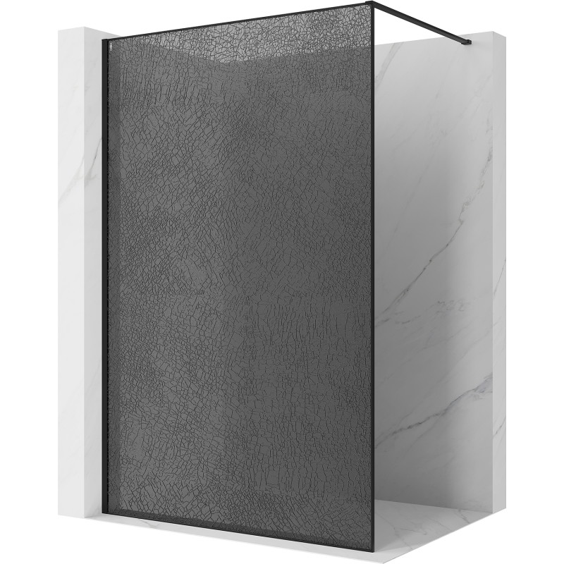 Mexen Kioto Paroi de douche Walk-in 90 x 200 cm, crackle graphite 12 mm, noire - 800-090-101-70-44-X