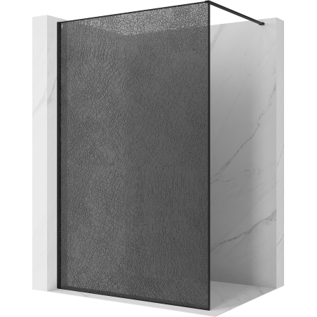 Mexen Kioto paroi de douche Walk-in 100 x 200 cm, crackle graphite 12 mm, noir - 800-100-101-70-44-X