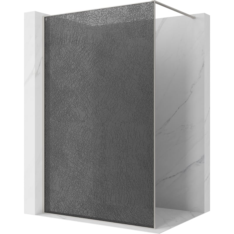 Mexen Kioto paroi de douche Walk-in 160 x 200 cm, crackle graphite 12 mm, nickel brossé - 800-160-101-97-44-X