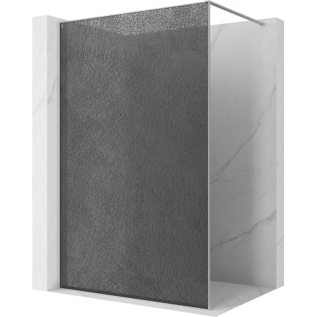 Mexen Kioto paroi de douche Walk-in 160 x 200 cm, crackle graphite 12 mm, nickel brossé - 800-160-101-97-44-X