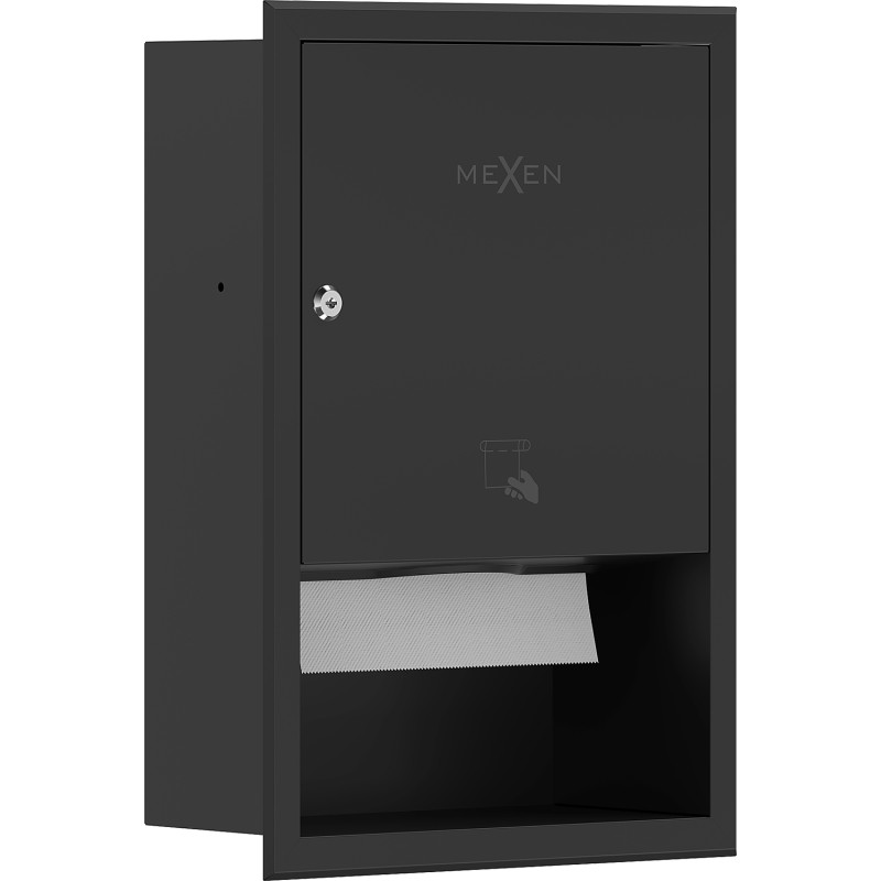 Mexen Linox conteneur de serviettes en papier encastré, noir mat - 70K003-70