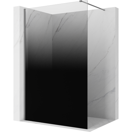 Mexen Kioto paroi de douche Walk-in 120 x 200 cm, ombre noire 8 mm, métal canon - 800-120-101-95-76