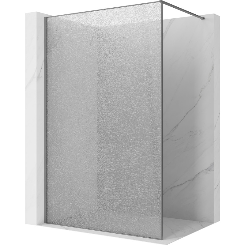 Mexen Kioto paroi de douche Walk-in 90 x 200 cm, crackle transparent 12 mm, gun metal - 800-090-101-95-04-X
