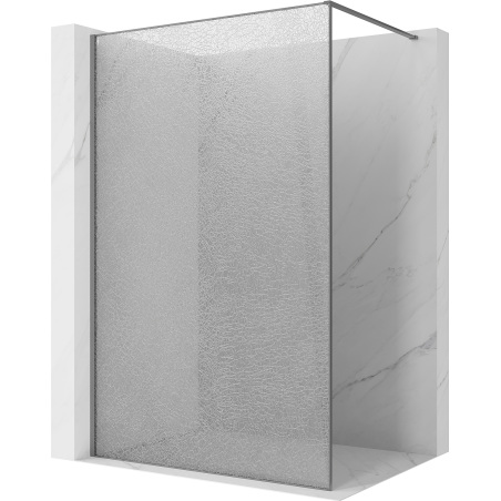 Mexen Kioto paroi de douche Walk-in 100 x 200 cm, crackle transparent 12 mm, gun metal - 800-100-101-95-04-X