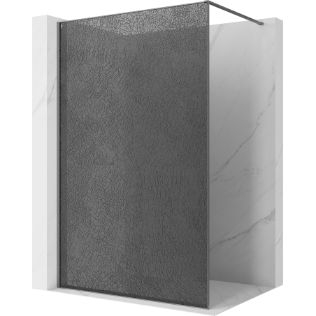 Mexen Kioto paroi de douche Walk-in 130 x 200 cm, crackle graphite 12 mm, gun metal - 800-130-101-95-44-X