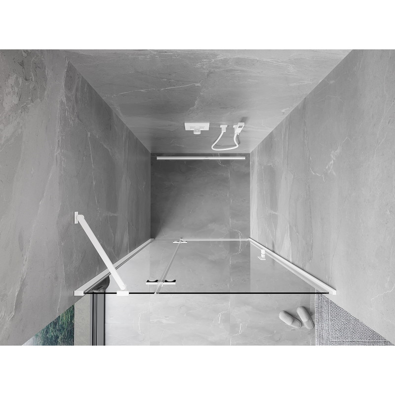 Mexen Mist-H porte de douche pivotante gauche 90 cm, transparent, blanc - 8A5-090-000-20-00-L