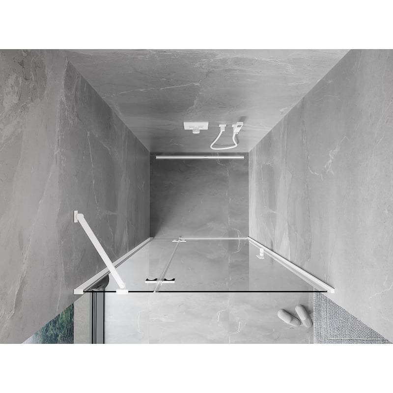 Mexen Mist-H porte de douche pivotante gauche 115 cm, transparente, blanche - 8A5-115-000-20-00-L