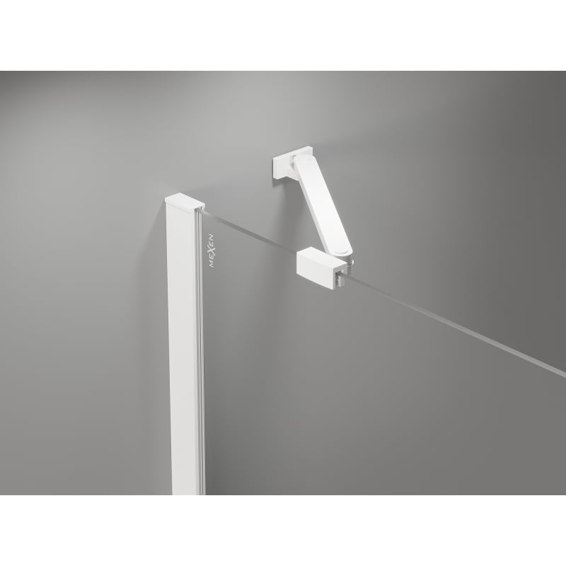 Mexen Mist-H porte de douche pivotante gauche 115 cm, transparente, blanche - 8A5-115-000-20-00-L